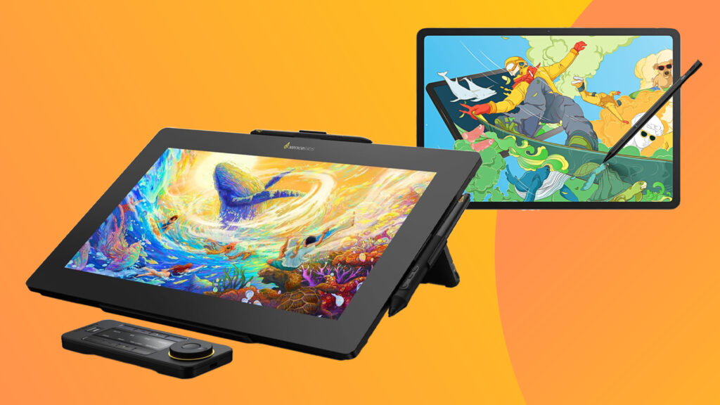 Creative applications on iPad (left) and Android tablets (right) show different approaches to professional tools