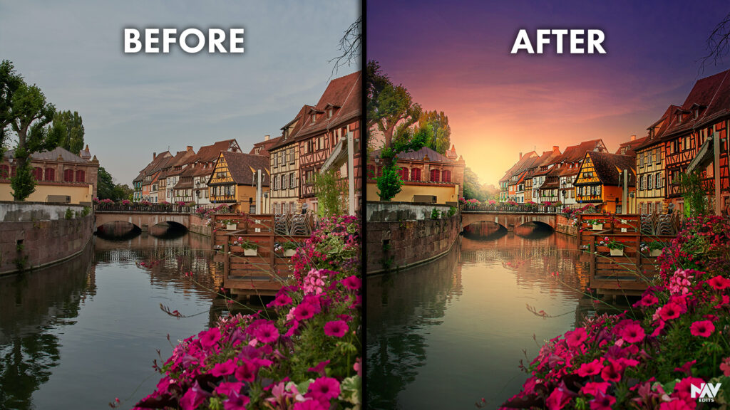 Snapseed before/after editing comparison