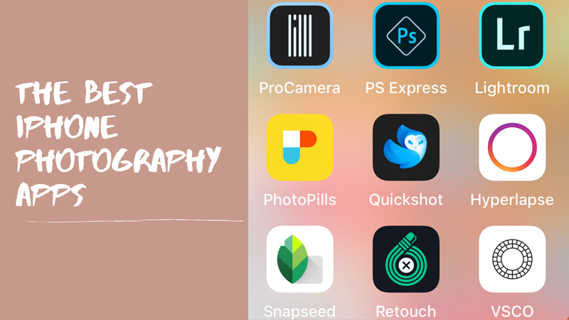Smartphone screen showing folder of photography apps