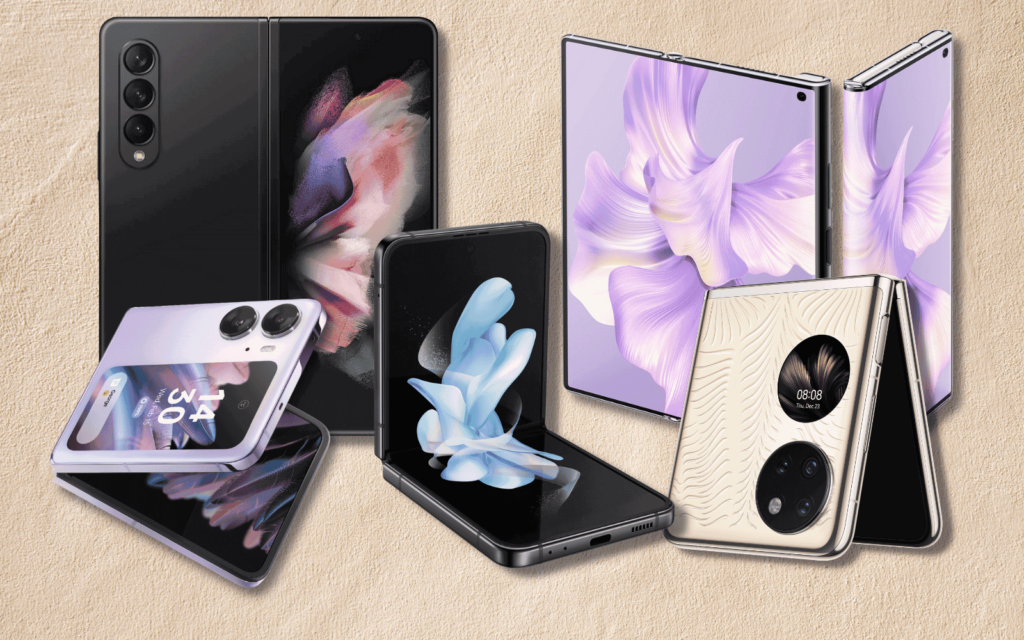 Visual comparison of foldable smartphone evolution from 2019-2025