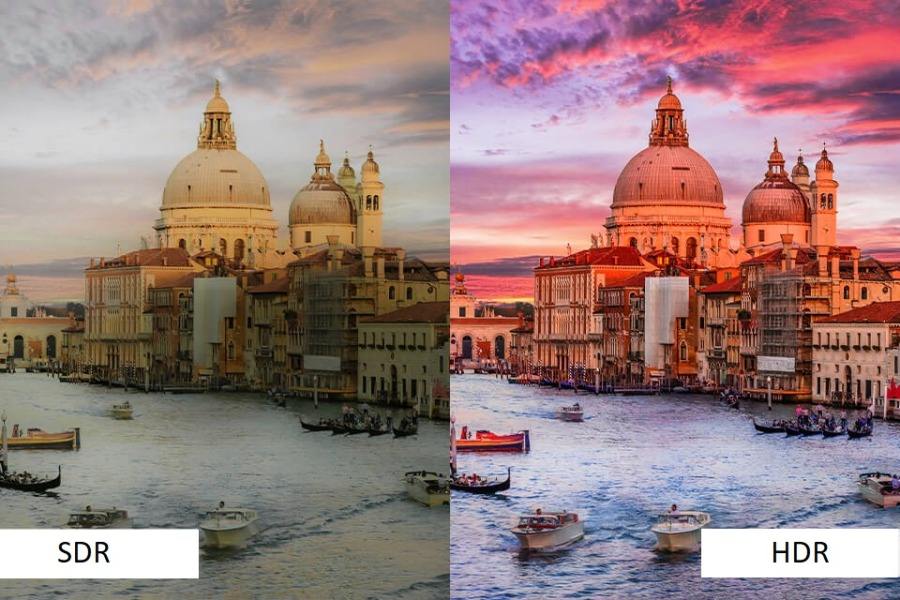 difference between a standard dynamic range (SDR) image and a high dynamic range (HDR) image