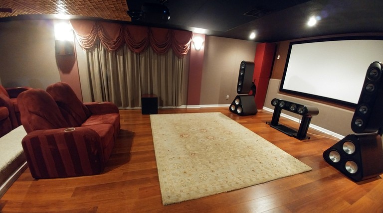 A cozy home theater setup