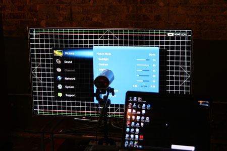 TV’s settings menu showcasing the calibration options