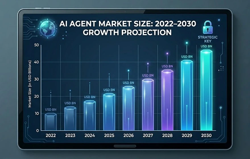 AI agents 2026 market growth chart —autonomous AI tools market size forecast