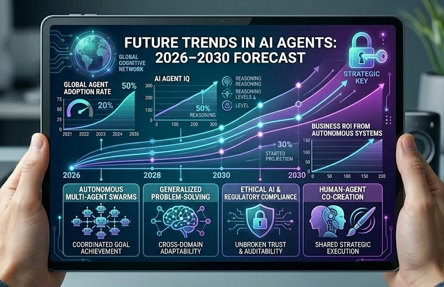 Future of AI agents 2026 trend visualization — agentic AI roadmap and autonomous AI forecast