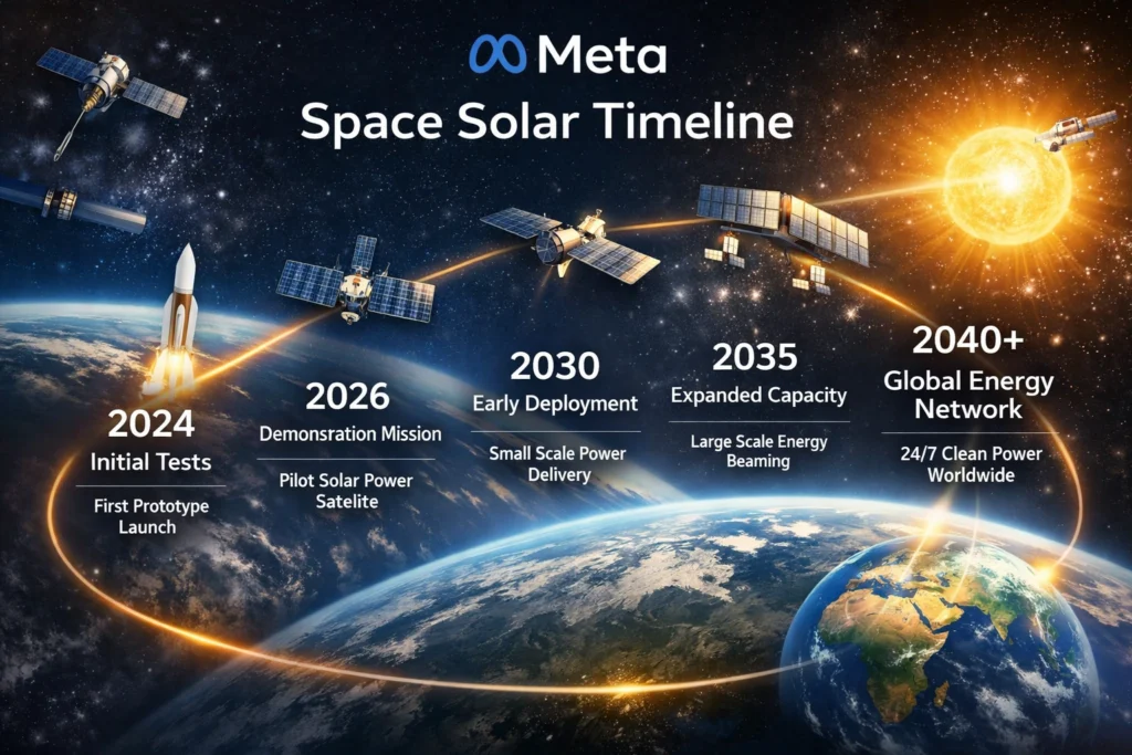 Meta Space Solar project launch timeline and future power roadmap 2026 to 2035