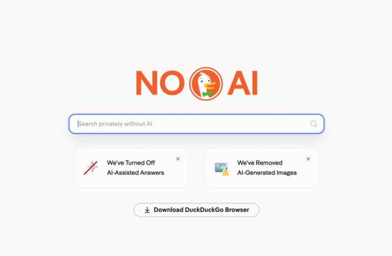 DuckDuckGo AI-free search