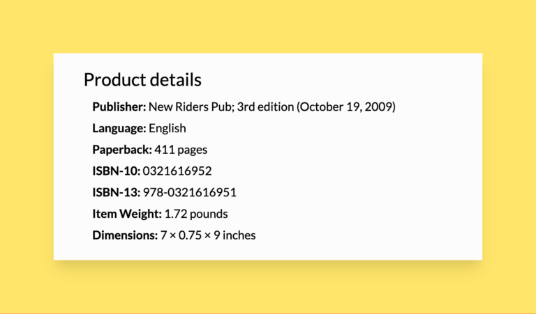HTML description list